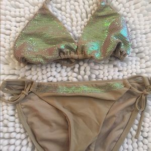 Sequins bathing suit. Top and bottoms